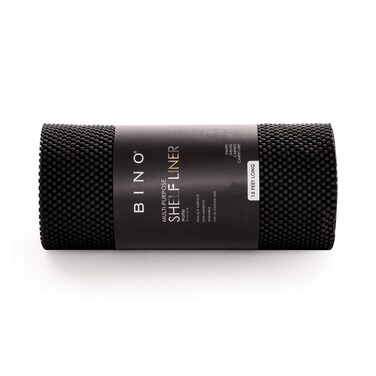 BINO Non-Adhesive Non-Slip Shelf and Drawer Grip Liner Mat, 12 -Inch x 15-Feet, Black