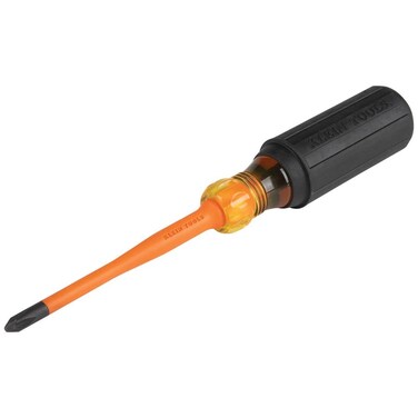 Klein Tools 6934INS 1000V Slim Tip Insulated Screwdriver, 4-Inch Round Shank, #2 Phillips Tip, Cushion Grip Handle