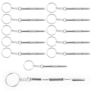100 Pcs Keychain Eyeglass Screwdriver 3 in 1 Screwdriver Key Eyeglass Screwdriver Eyeglass Screwdriver Repair Kit with Keychain Portable Screwdriver Hand Tools