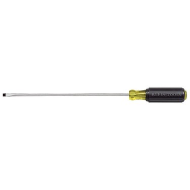 Klein Tools 608-8 Mini Flathead Screwdriver, 1/8-Inch Cabinet Tip with 8-Inch Round Shank, Made in USA