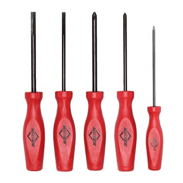 Mayhew Tools 26028C Pro Series Screwdriver Set, 5-Piece Slotted &amp; Phillips Set, Red