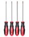 ROTATION 4PCS Magnetic Tip Torx Screwdriver Set, 4 Torx Star Screwdrivers, T20, T25, T27, T30, Red Tip   Red, Gloss, S2 Steel