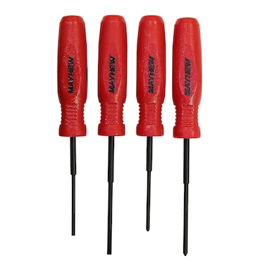 Mayhew Tools 31021 Micro Screwdriver, 4-Piece Set, Red
