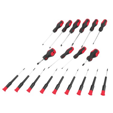 Performance Tool W1761 20-Piece Screwdriver Set with Magnetic Tips and Non-Slip Grips, Perfect for Home, Auto, and Workshop Use
