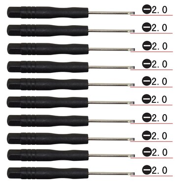 Fixinus 10 Pieces Slotted 2.0mm Flat Head Mini Screwdrivers Set for Cell Phone iPhone Samsung Tablet Laptop PC Games and Small Electronics