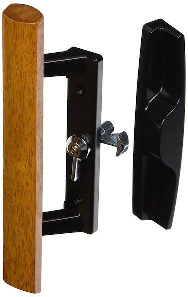 Wright Products - Surface Mounted Replacement Wooden Handle Sliding Patio Internal Door Latch Set, Black - Internal Sliding Glass Door Handle 3-1/2 Inch