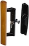 Wright Products - Surface Mounted Replacement Wooden Handle Sliding Patio Internal Door Latch Set, Black - Internal Sliding Glass Door Handle 3-1/2 Inch