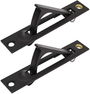 Litepak Door Edge Pull Premium Sliding Hardware Modern Style Spring (2 Pack, Oil Rubbed Bronze)