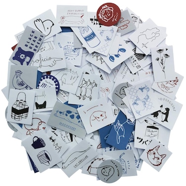 Cute Scrapbooking Stickers Set 180PCS Kawaii Simple Drawing Cat Bird Bear Cactus Milk Drink Label Sticker for DIY Art Craft Planner Scrapbook Diary Calendar Album Bottle Gift Wrapping Arts Labels