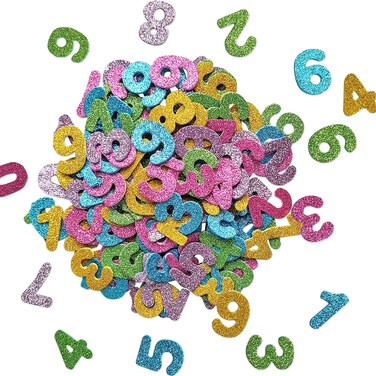 Jtnohx Glitter Number Stickers, Foam Numbers for Crafts, 150 Pcs Foam Stickers for Kids Crafts, 1.57" Size Craft Supplies (Number)