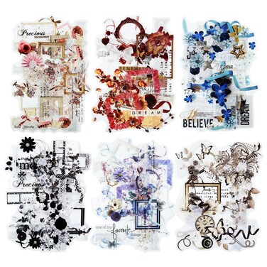 MiyouLuna 60Pcs Lace PET Stickers, Floral Designs for Scrapbooking DIY Crafts Journaling Supplies Junk Journal Ephemera with Storage Organizer