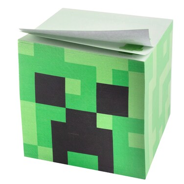 Minecraft Creeper Sticky Note Cube, 800 Sheets - 3x3 Self-Stick Post Paper Pad Notepad - Its a Great Easter Gamer Gift for Kids, Teens, Boys, Girls - Officially Licensed Video Game Merch