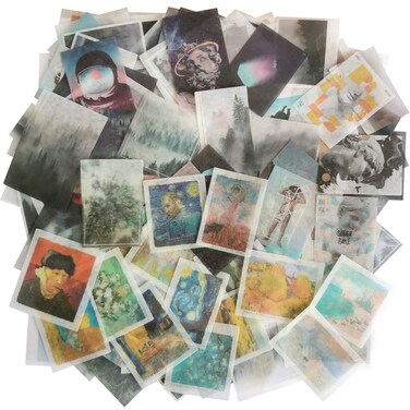 Kawaii Washi Sticker Set 200 Pieces Nature Misty Forest Famouse Art Painting Stickers DIY Labels for Scrapbooking Calendar Art Craft Planner Journal Letter Envelope Diary Book Journaling Supplies