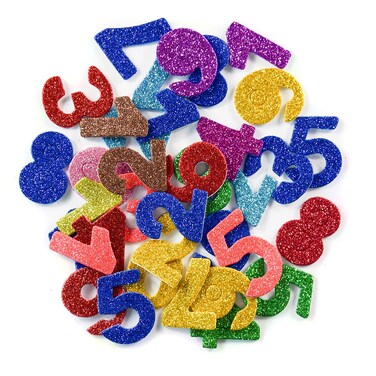 6 Pack Glitter Number Letter Stickers Glitter Foam Stickers 3D Foam Number Scrapbook Stickers Cute Funny Stickers for Kids Creative Toys DIY Scrapbooking Card Making Accessories (Style-2)