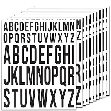 10 Sheets Vinyl Letter Stickers Self Adhesive, 2Inch &amp; 1Inch Large Decals for Mailbox Window Door Sign Address, Scrapbooking, Paper Craft, Outdoor Sign, Stick On Waterproof