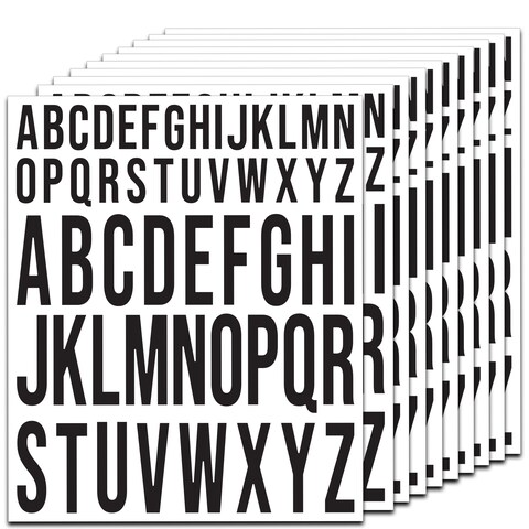 10 Sheets Vinyl Letter Stickers Self Adhesive, 2Inch &amp; 1Inch Large Decals for Mailbox Window Door Sign Address, Scrapbooking, Paper Craft, Outdoor Sign, Stick On Waterproof