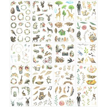 allydrew Washi Scrapbooking Stickers Box Set, Wilderness Animals (20 Sheets)