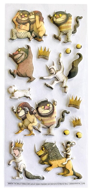 Paper House Productions Where the Wild Things Are Soft Puffy Sticker Sheet for Crafts, Scrapbooking &amp; Collecting - Character Shaped