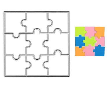 9 PCS Square Puzzle Cutting Dies, Sudoku Nine-Box Frame Die Cuts for Card Making Embossing Tool Stencil Scrapbooking DIY Etched Craft Dies