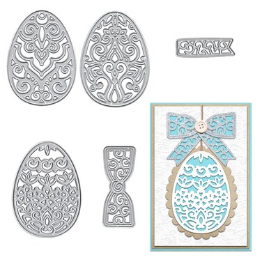 Metal Easter Die Cuts Bow Eggs Embossing Stencil Cutting Dies for Card Making Scrapbooking Paper Craft Album Stamps DIY Easter D&Atilde;&copy;cor