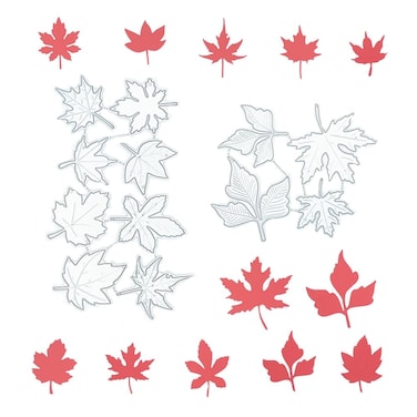 Metal 12 PCS Maple Leaves Autumn Die Cuts Cutting Dies Embossing Stencils Template Mould for Card Making Decoration and DIY Scrapbooking Album