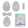 3 Easter Lace Pattern Eggs Metal Cutting Dies for Card Making Supplies, Egg Background Die Cuts Embossing Stencil Template Tool for Easter DIY Scrapbooking Paper Card and Photo Album Craft Decoration