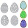 Hying 4 PCS Easter Eggs Cutting Dies for Card Making, Hollow Eggs Frame Die Cuts Cross Lace Dies Stencils Embossing Template for DIY Scrapbooking Craft