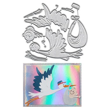 Metal Sending Baby Bird Crane Die Cuts Cutting Dies Embossing Stencils Template Mould for Card Making Decoration and DIY Scrapbooking Album
