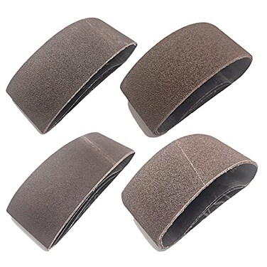 4 x 21 Inch Calcined Aluminum Oxide Sanding Belts, 40 60 80 120 Assorted Grits Abrasive Belts for 4x21 Belt Sander, 16 Pack