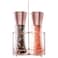 bonris Copper Stainless Steel Salt and Pepper Grinder Set Manual Himalayan Pink Salt Mill Salt and Pepper Shakers with Adjustable Coarseness and Clear Glass Body (Pack of 2)
