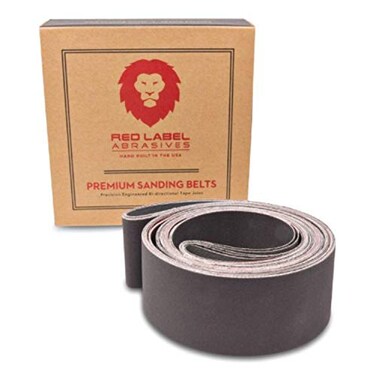 Red Label Abrasives 2 X 36 Inch Knife Sharpening Sanding Belts - Fine Grits - 6 Pack Assortment