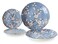 Mino Ware Japanese Ceramics 2 Pasta Plate &amp; 2 Salad/Appetizer Plate Made in Japan (Japan Import) TNG001 (Sakura Blue)