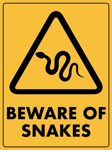 Caution Beware of Snakes Sign Metal Tin Sign 8x12 Inches Caution Danger Safety Security Warning Notice Signs
