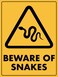 Caution Beware of Snakes Sign Metal Tin Sign 8x12 Inches Caution Danger Safety Security Warning Notice Signs