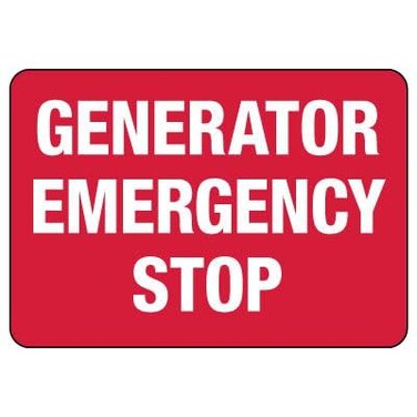 Generator Emergency Stop Sign Safety &amp; Compliance Signs/OSHA &amp; ANSI Compliant Safety Signs/Machine Warning Signs Metal Sign Tin Sign 8x12 Inch