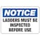 Notice Sign - Ladders Must Be Inspected Before Use Safety &amp; Compliance Signs/OSHA &amp; ANSI Compliant Safety Signs/Scaffold, Mine &amp; Construction Site Signs Metal Sign Tin Sign 8x12 Inch