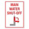 Main Water Shut-Off Sign Directional Signs Metal Tin Sign 8x12 Inches Caution Danger Safety Security Warning Notice Signs