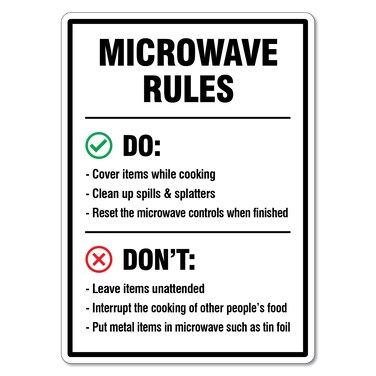 Microwave Rules Sign Hygiene Signs Kitchen Signs Metal Tin Sign 8x12 Inches Caution Danger Safety Security Warning Notice Signs