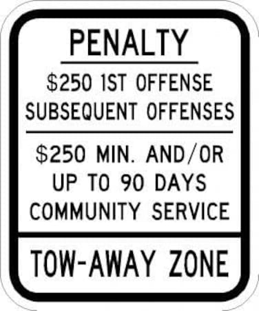 New Jersey Handicap Penalty Parking Signs Metal Sign Tin Sign 8x12 Inch - Caution Safety Warning Security Signs Indoor &amp; Outdoor Signs for Home, Office, Work