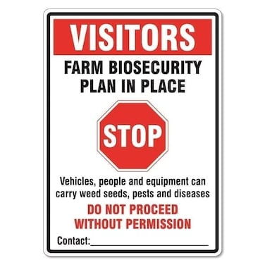 Farm Biosecurity Plan In Place Sign Farming Signs Biosecurity Signs Metal Tin Sign 12x16 Inches Caution Danger Safety Security Warning Notice Signs