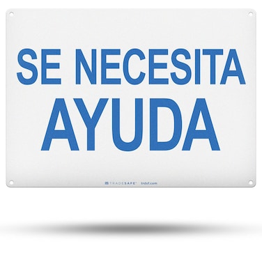 TRADESAFE Help Wanted Sign - Now Hiring Signs, Se Necesita Ayuda Spanish Sign, Quick Install Aluminum Safety Sign, Light Reflective, UV-Resistant, Waterproof, 14&acirc;&euro; X 10&acirc;&euro; Spanish Help Wanted Signs