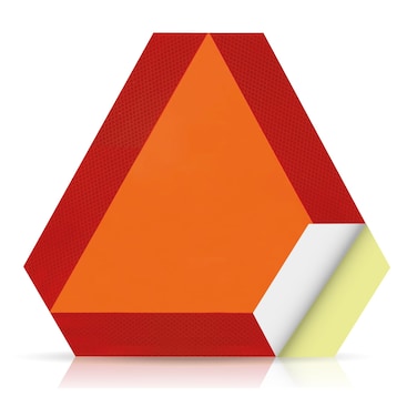 OLANZU Slow Moving Vehicle Triangle Plastic - 14" x 16" High Intensity Prismatic Slow Moving Vehicle Sign for Golf Cart, Tractor - Rust Free Metal Signs for Control &amp; Safety