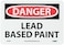 NMC D299R OSHA Sign, Legend "DANGER - LEAD BASED PAINT", 10" Length x 7" Height, Rigid Plastic, Black/Red on White