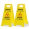 CERLMLAND Caution Wet Floor Sign, Foldable Sturdy Bilingual Double-Sided Safety Warning Signs for Commercial Use, Pool (2-Pack Yellow)