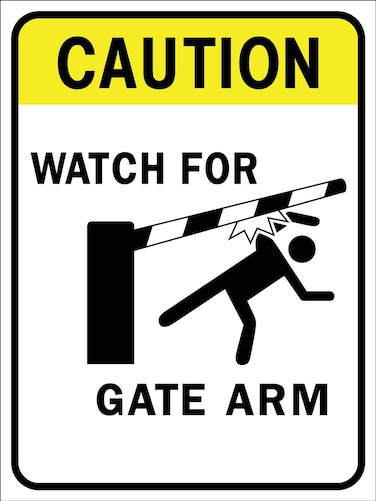 Caution Watch For Gate Arm Sign Metal Tin Sign12x16 Inches Caution Danger Safety Security Warning Notice Signs