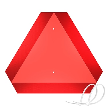 Slow Moving Vehicle Sign Triangle Sign, SMV Sign for Golf Cart, UTV/ATV/RTV, Tractor&amp;Farm equipment with Reflective - 14"x16"80-mil Thick Plastic, Up to 7 Years Outdoor - Include Screws &amp; Zip Ties (1