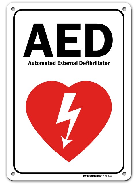 AED Automated External Defibrillator Sign, 7&quot; x 10&quot; 0.40 Aluminum, Fade Resistance, Indoor/Outdoor Use, USA MADE By My Sign Center