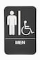 Men Braille Handicapped Restroom Sign for Handicap Accessible Restroom - Double Sided 3M Tape to Secure Perfectly in Less Than a Minute - Size 9 x 6 Inch