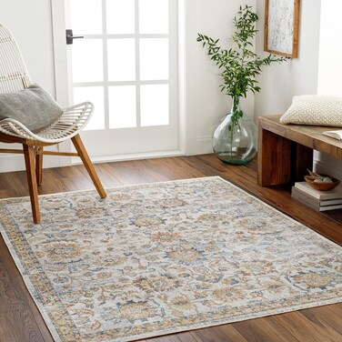Artistic Weavers Lillian Washable Floral Runner Area Rug,2'7" x 7'3",Beige