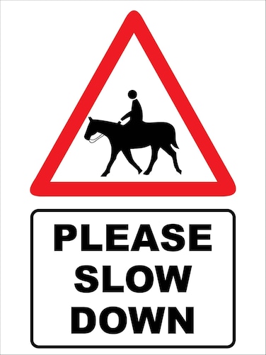Horse Please Slow Down Sign Metal Tin Sign 8x12 Inches Caution Danger Safety Security Warning Notice Signs